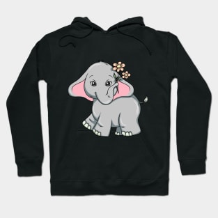 Elephant with Flower Hoodie